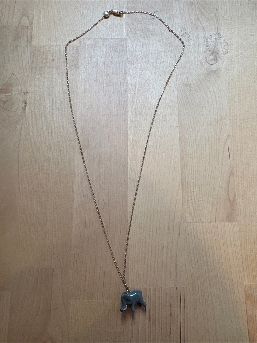 Gold-Tone Necklace with Elephant Pendant